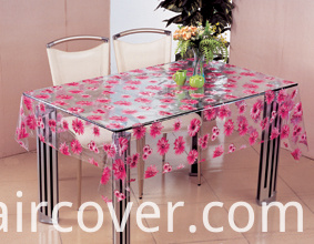 Wholesale Cheap PVC Printed Transparent Tablecloth for Wedding